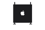Un logo Mac s'affiche sur un fond blanc.